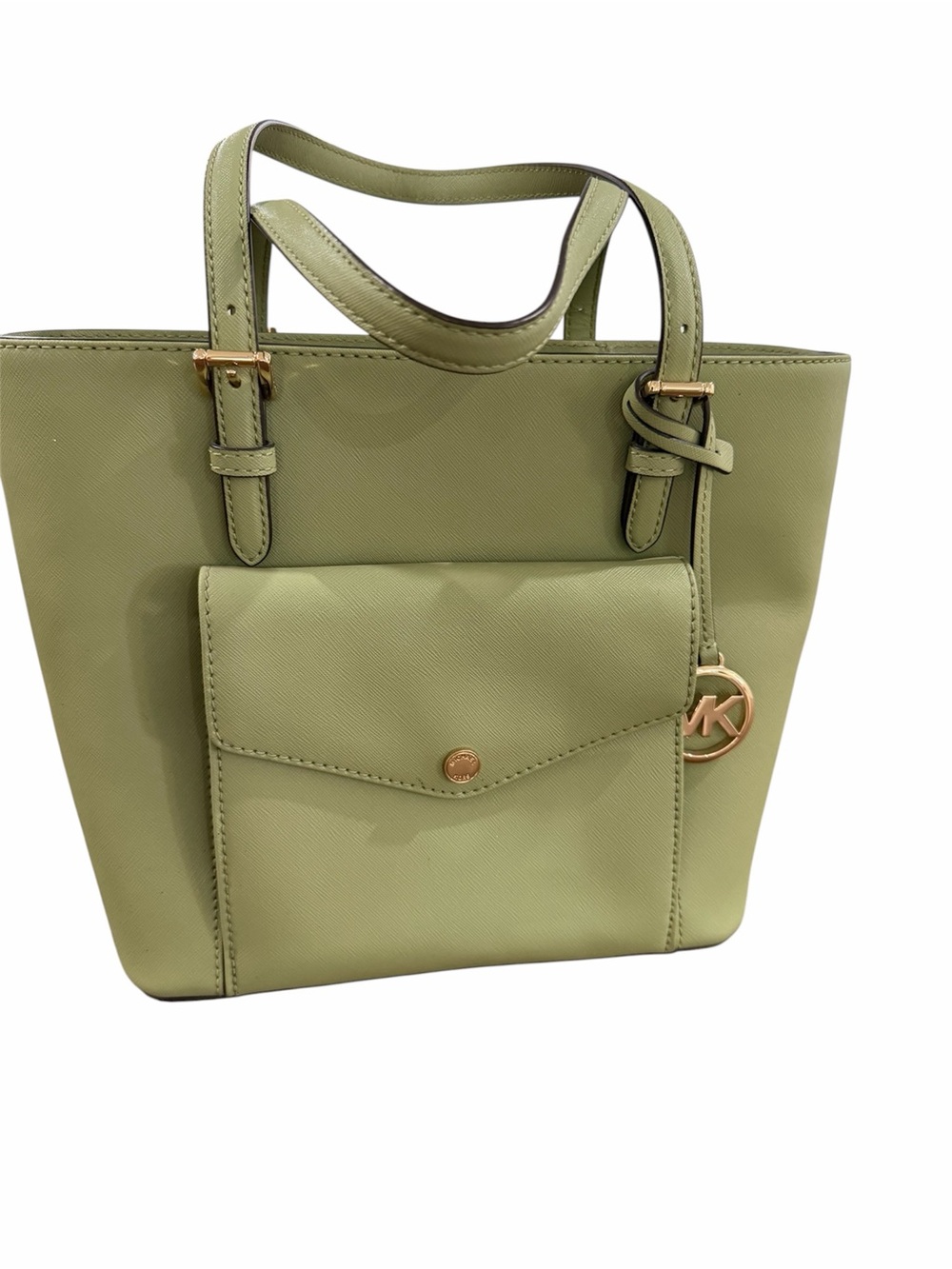 Michael Kors Jet Set Multifunction Medium Pocket Tote Bag Light Sage Green /Gold - Picture 5 of 12